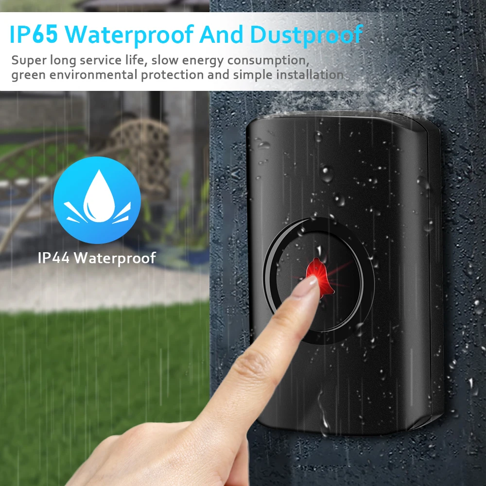 Imagem -02 - Elecpow Wireless Doorbell Impermeável ao ar Livre Smart Home Door Bell 38 Músicas Nenhum Soquete Necessário Led Flash Alarme de Segurança