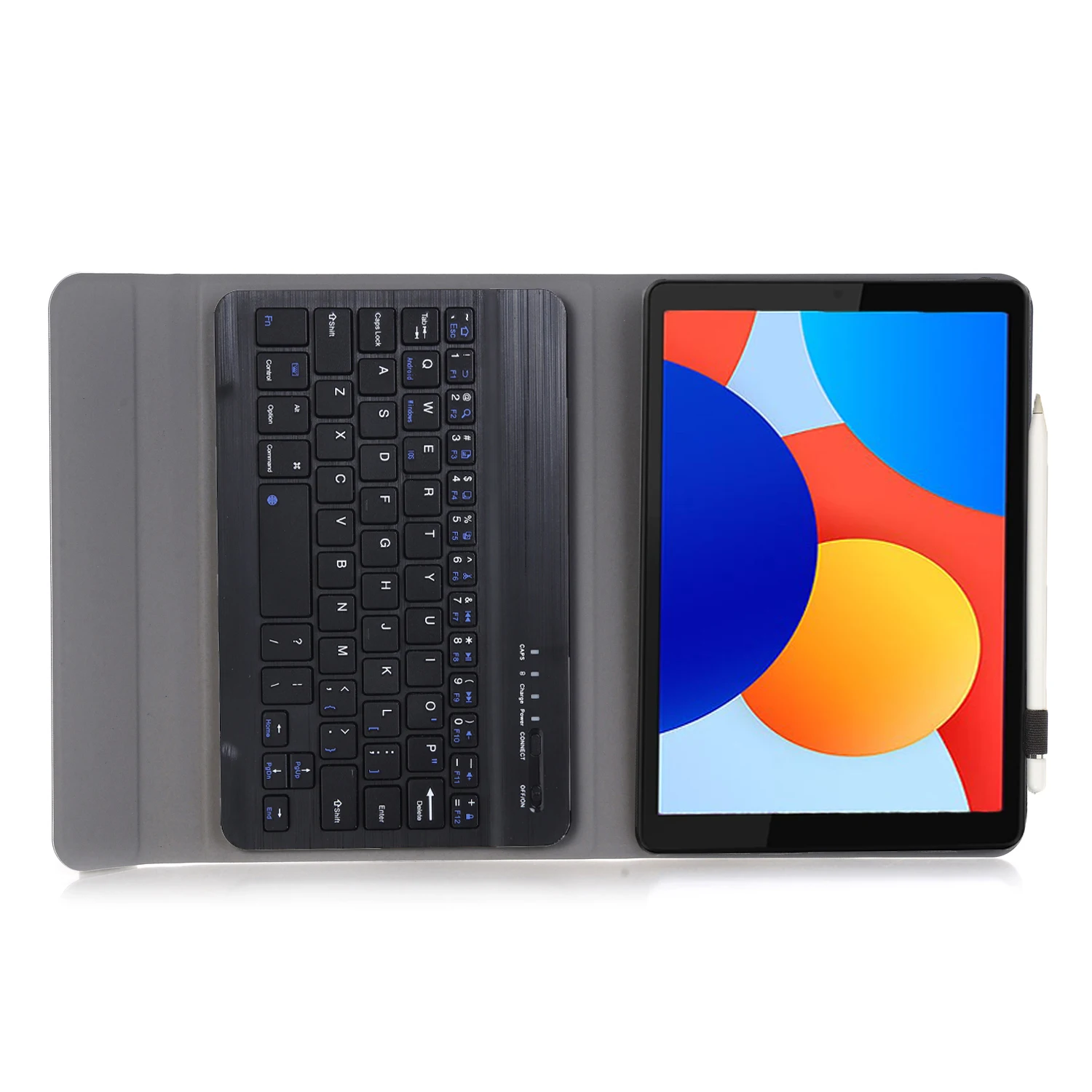 A0N12 pour Xiaomi Redmi Pad SE 4G 8.7 pouces en cuir + housse de tablette TPU avec clavier compatible Bluetooth-noir