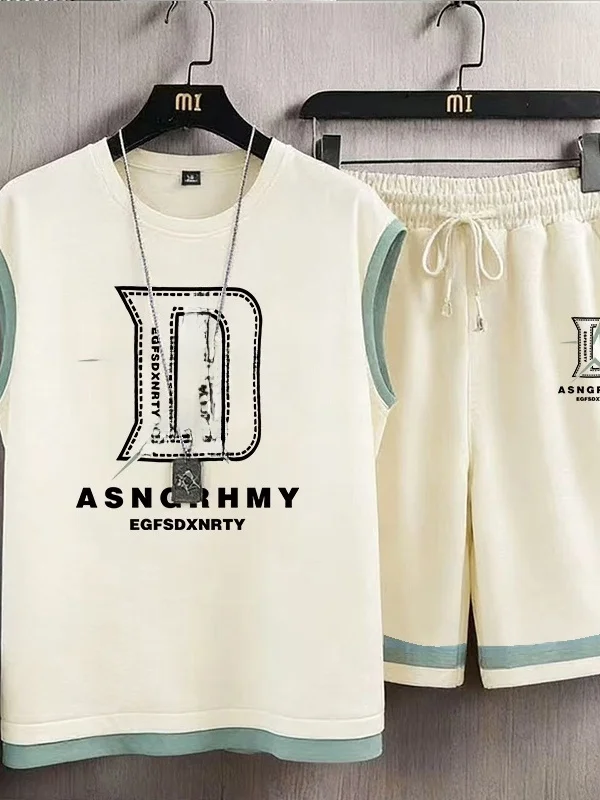 

Cool Qui Dry Svel T-irt Men's Summer Fitn Running Sport orts Casual Vest Set Breathable Lightweight ex