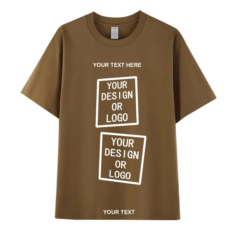 Custom Tshirt Front Back Print Professional Your Own Logo Text Photo Male Personalized Premium Gifts T-shirt EU Size 100% Cotton