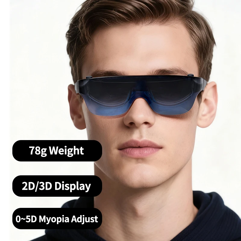 Ar Glasses With Ring Big Screen Fov Wide Angle Immersive High Definition Display Lightweight Comfortable Fit Multi Scene Tool
