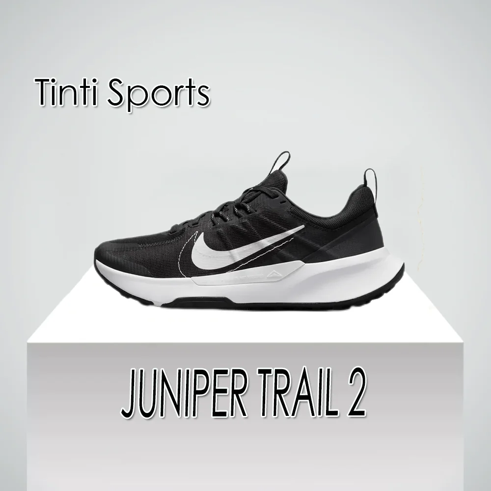 Nike New JUNIPER TRAIL 2 Men's Off-Road Professional Step Shoes Lightweight Breathable Athletic Shoes Black and White Colors