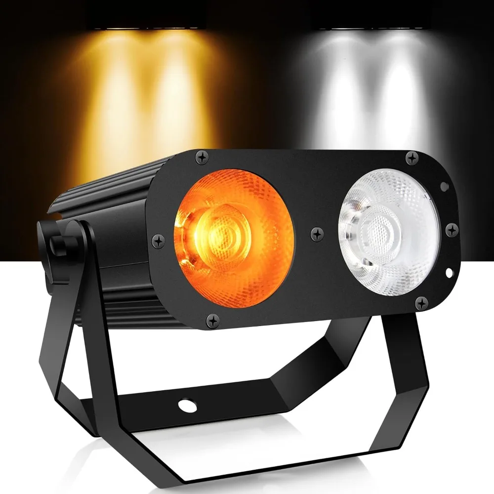 

OPPSK Blinder Stage Par Light: 200W LED Par Light COB 2IN1 Cool & Warm White Audience Blinder Strobe Spotlight By DMX Control Fo