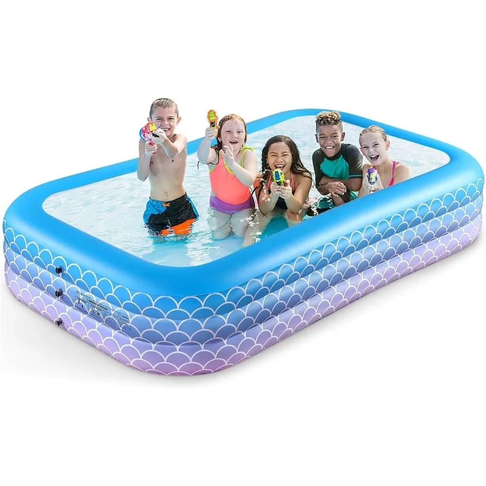 

Inflatable Pool for Kids and Adults-120" X 72" X 22" Full-Sized Inflatable Swimming Pool Leakproof Blow Up Pool