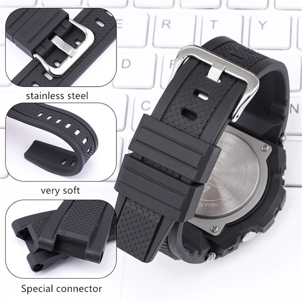 Strap for Casio G-Shock GST Series GST-210B GST-W300G S300G S110 W100 GST-W110 Men Resin Rubber Watch Band Bracelet Accessories