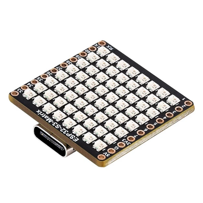 ESP32-S3 Micro-Development Board HAT 8X8 LED Matrix Wi-Fi+Bluetooth Low Energy Development Board