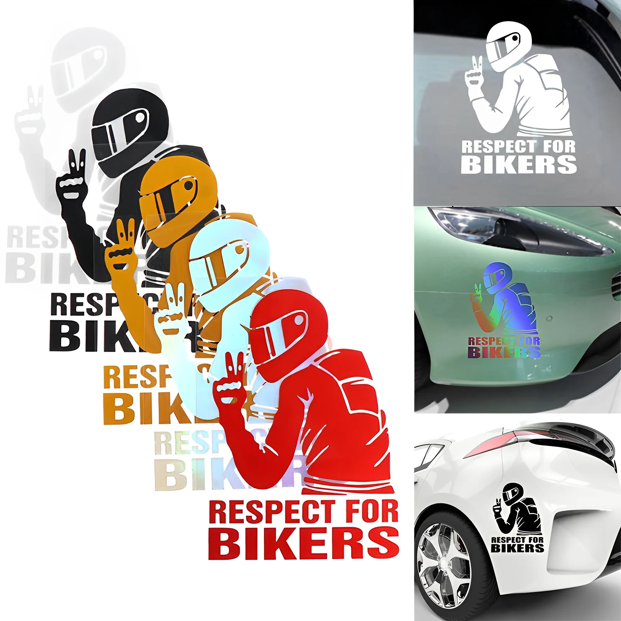 Respect Biker Stickers Car Motorcycle Vinyl 3D  Sticker Reflective Motorcycle 3D Sticker Car Styling Decal Moto Auto Accessories