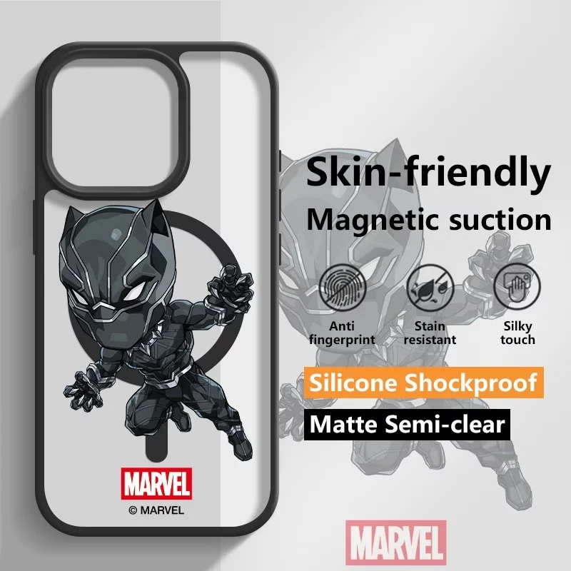 Cute Cartoon Black Panther Cases for Samsung Galaxy A27 A37 A57 S26 S25 A36 A56  FE Plus Edge Ultra 5G Acrylic Cover