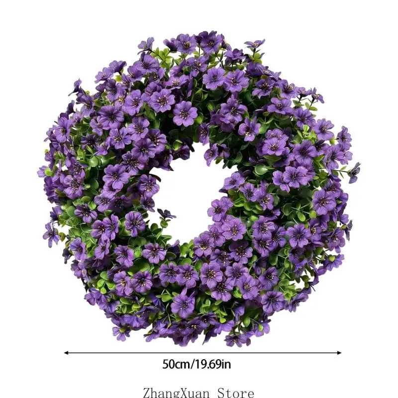 Hübscher künstlicher Blumenarrangement-Kranz aus Kunststoff, für Innen- und Außendekorationen, 3 x – Detail 6