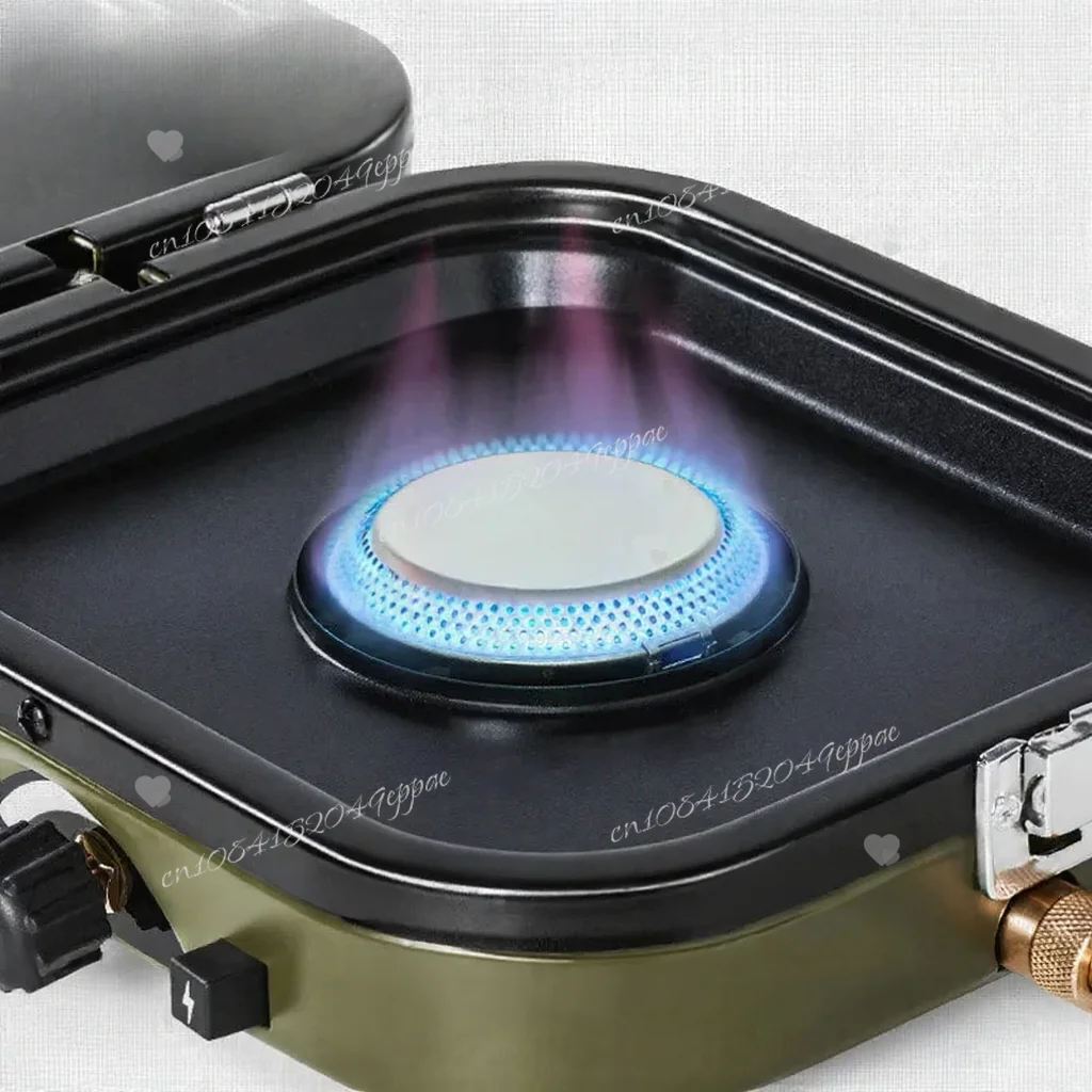 

Сковорода для кемпинга, электронная горелка зажигания, высокая мощность, портативная складная газовая плита Naturehike с двойным огнем, 2300 Вт, с антипригарным покрытием