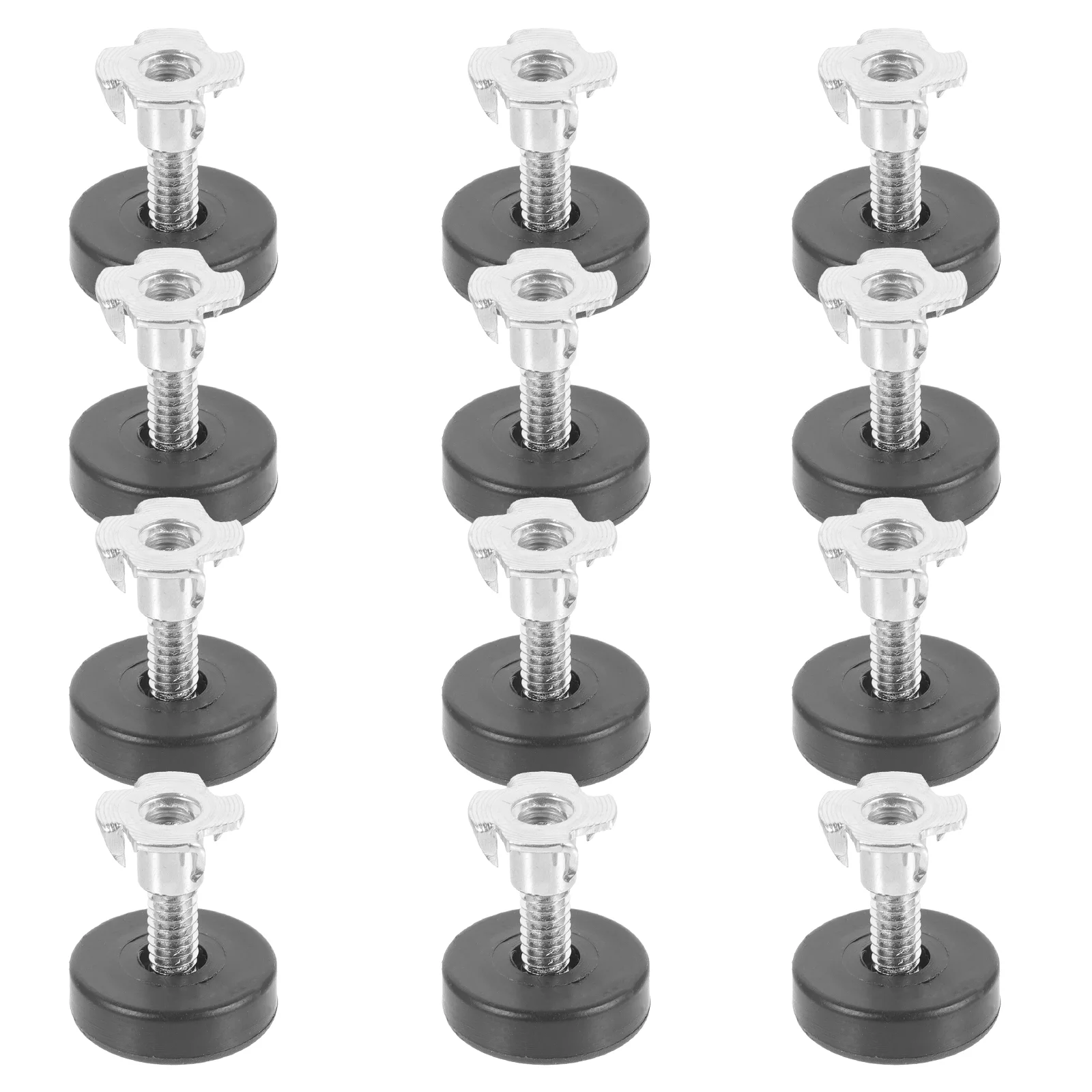 

12 Pcs Adjustable Sofa Furniture Balance Feet with Square Nut Threaded Leveling for Heavy Levelers Pads Pp Shims Wedge Leg