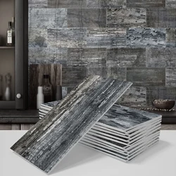 Black Wood Grain Frosted Wall Sticker Self-Adhesive Bedroom Kitchen Waterproof Tile Sticker Home Renovation Thickened Wallpaper