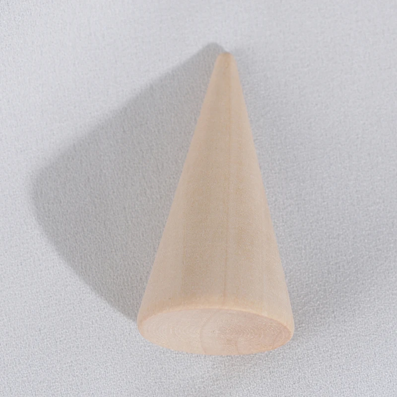 Vintage Natural Wood Finger Ring Holder Display Stand Organizer Storage Rack