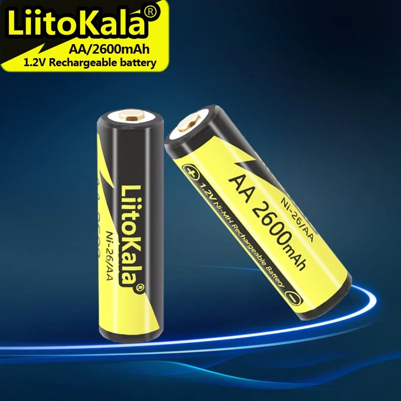 4-50PCS LiitoKala Ni-26/AA 1.2V AA 2600mAh Ni-MH Rechargeable Battery for Temperature Gun Remote Control Mouse Toy Batteries