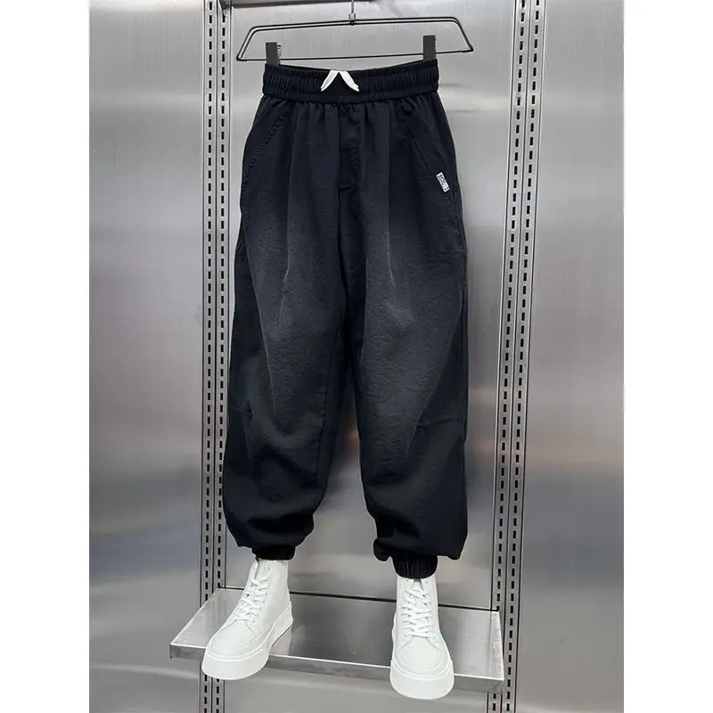 2024 New Boyfriend Summer Loose Spliced Elasticized High-waisted Legged Fashion Casual Gradient Color Trendy Brand Haren Pants