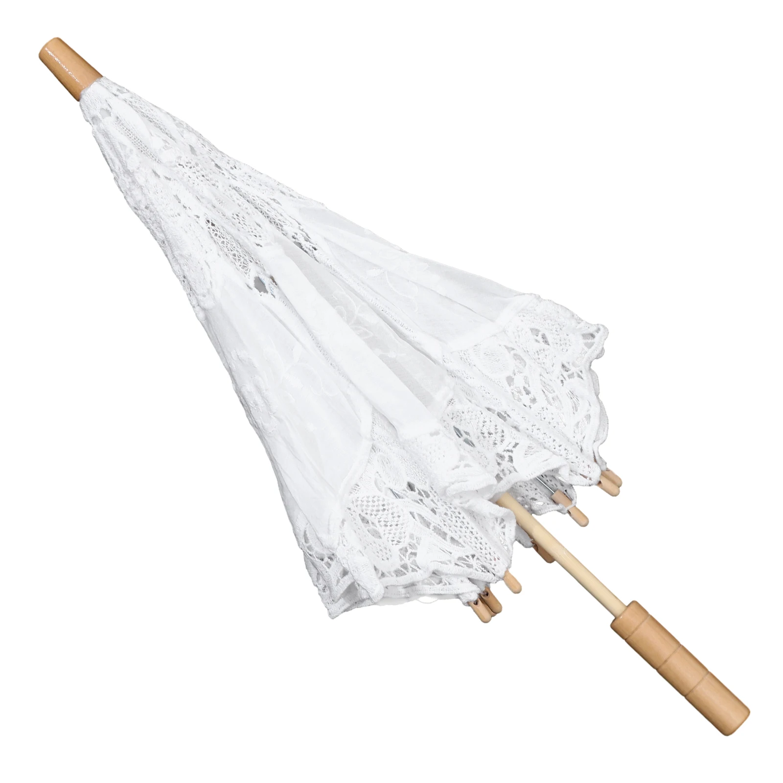 

Lace Umbrella White Cotton Large Size Vintage Parasol Photography Props Bridal Wedding Decorative Flower Shaped Girls Soft