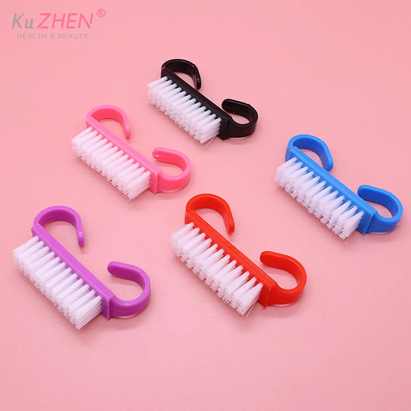 10 قطعة فرشاة تنظيف الأظافر العلوية مسمار الفن البلاستيك لينة إزالة الغبار إصبع الرعاية UV جل مانيكير باديكير أداة فرشاة للمكياج تنظيف #4