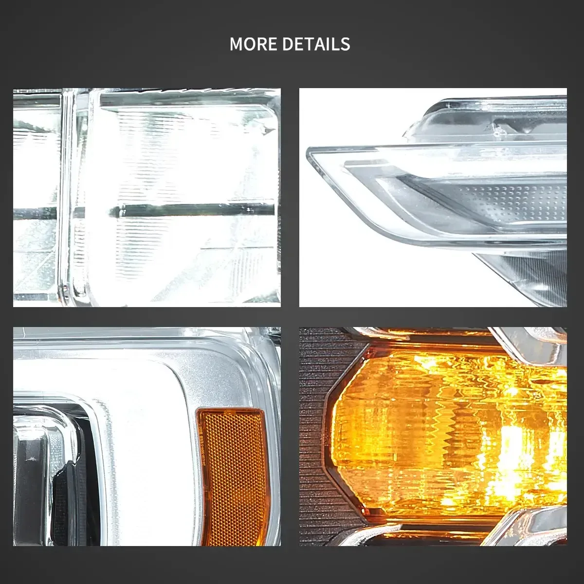 Vland 21-23 F150 14th Gen LED Reflection Bowl HeadLights Chrome with High-Quality Illumination