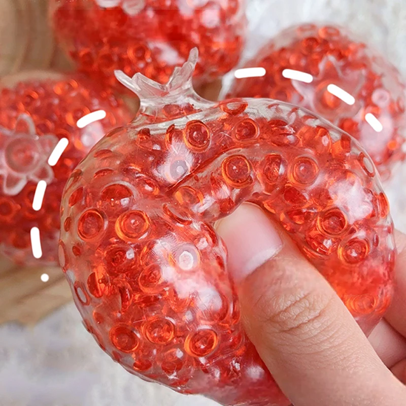 Pomegranate Ball Creative Explosion Beads Red Handmade Stress Relieving Slow Rebound Children Decompression Toy