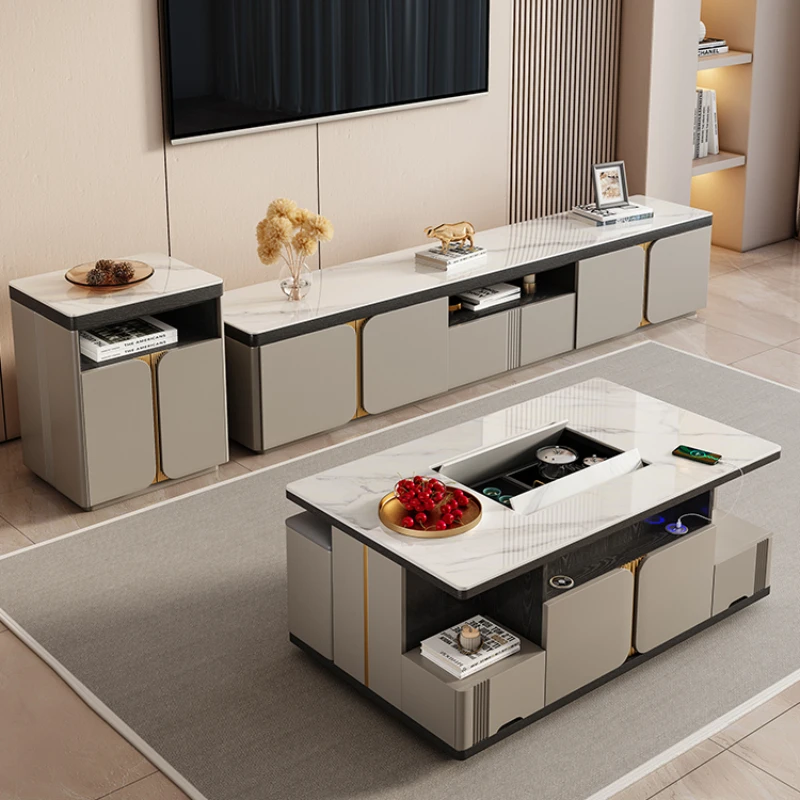 Multi Function Coffee Table Living Room Storage Italian Smart Coffee Table Modern Design Mesa De Centro Elevable Home Furniture image 3