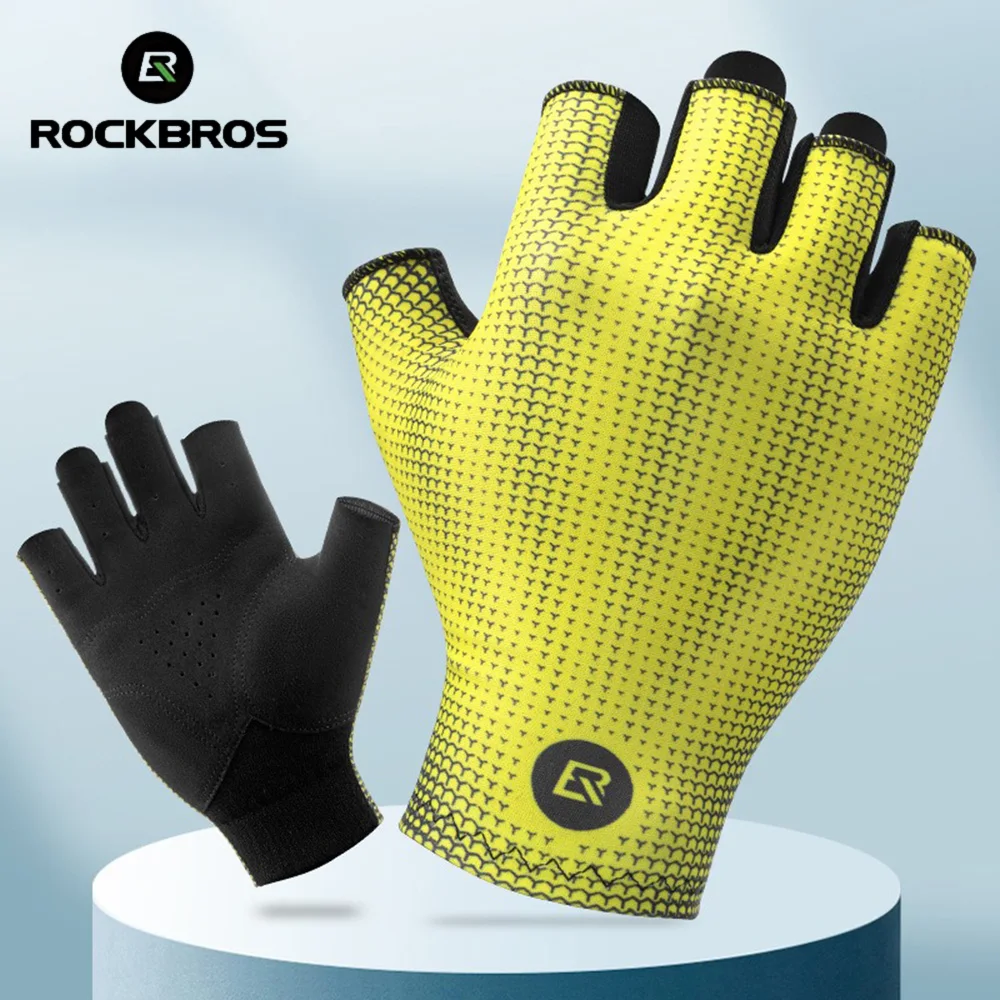 ROCKBROS Mtb Half Finger Cycling Gloves Men And Women Anti Slip Bicycle Gloves Comfortable Breathable Outdoor Cycling Equipment