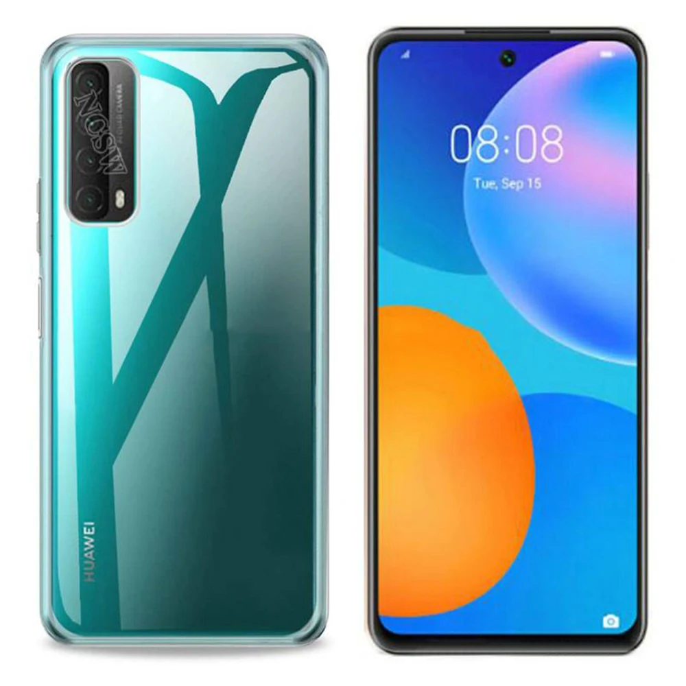 Funda de móvil ultrafina para Huawei, carcasa trasera de silicona transparente, TPU suave, para Y7A P Smart 2020 2021 PSmart2021