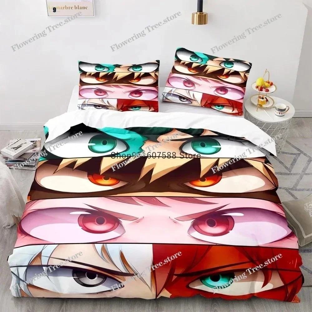 

New Anime My Hero Academy Bedding Set Anime Characters Duvet Cover Set 3D Quilt Bed Set Queen King Size Kids Boys Home Textile