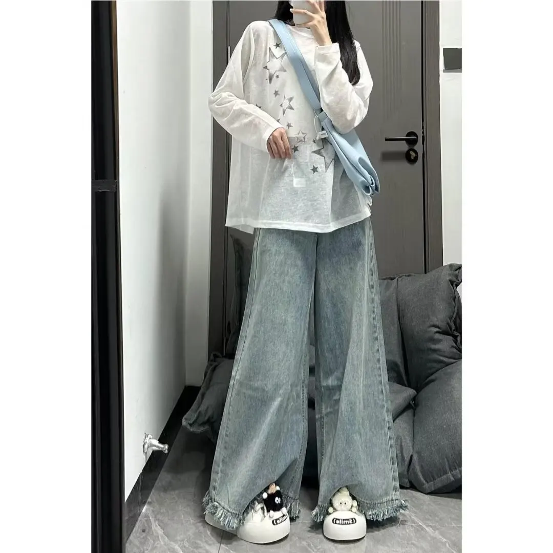 Baggy Jeans Pants for Woman Shoujo Girl Style American Vintage Women's Denim Pants Women's Spring Clothes Low Rise Jeans Jean