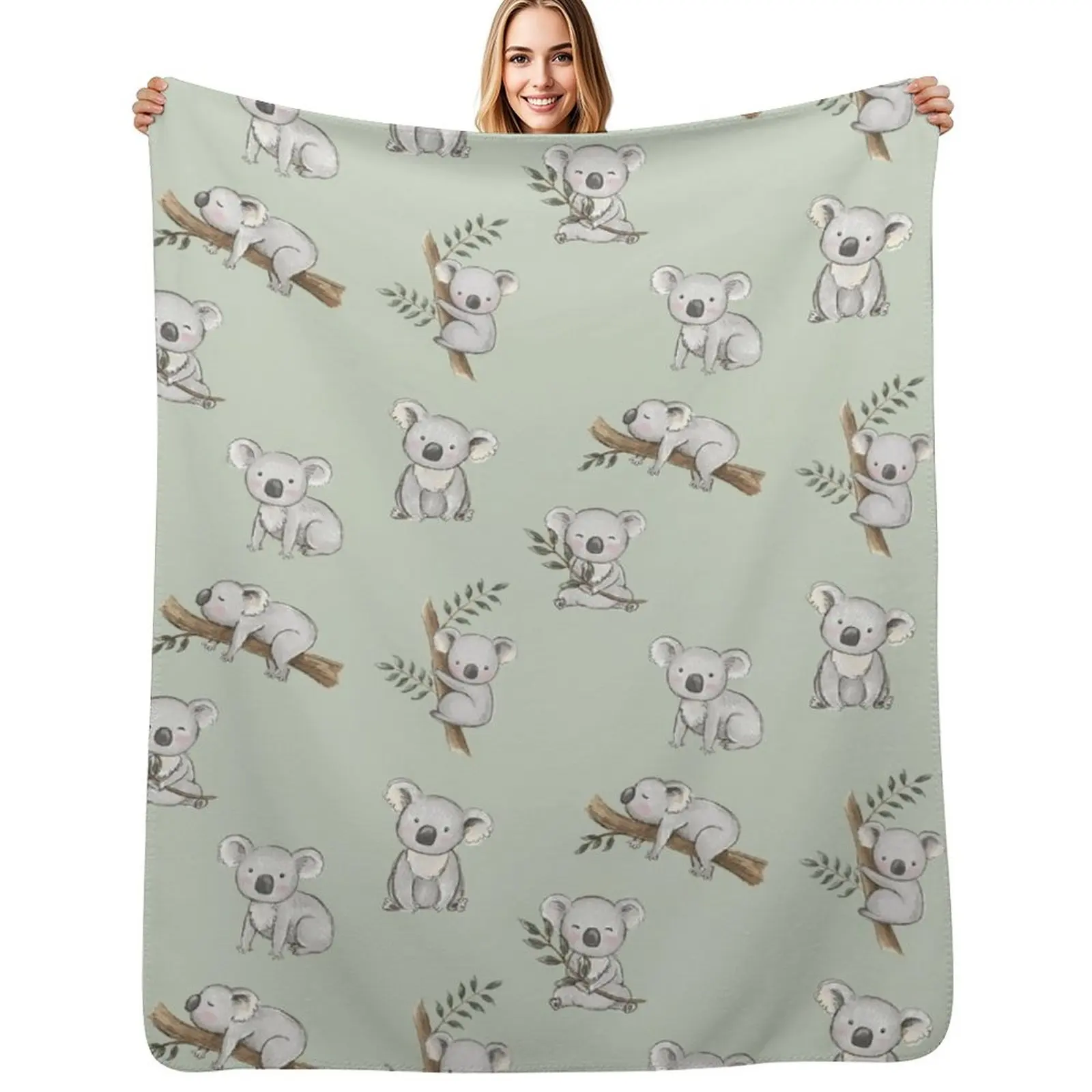 

Aussie Animals: Cute Koala Pack Throw Blanket Thermals For Travel Luxury for babies Retros Blankets