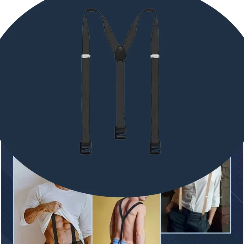 2.5 سنتيمتر عرض الرجال الحمالات جديد الإبداعية 3 السنانير الحمالات رجل السراويل عادية رجالي بنطلون الحمالات موضة قابل للتعديل هدفين #6