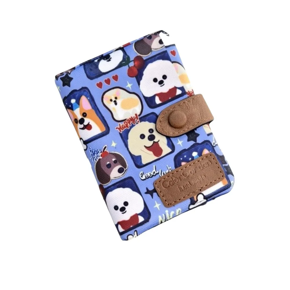 

Милый короткий кошелек на молнии с застежкой, кожаный, вместительный, с изображением медвежонка и щенка, сумка для денег, картхолдер из ПУ для женщин и девушек