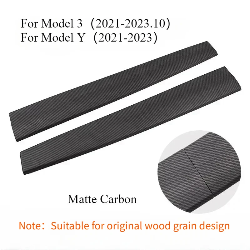 Dashboard Trim Strip voor Tesla Model 3 Y Center Console Panel Sticker Cover Carbon Fiber ABS Modely Auto Accessoires 2017-2023