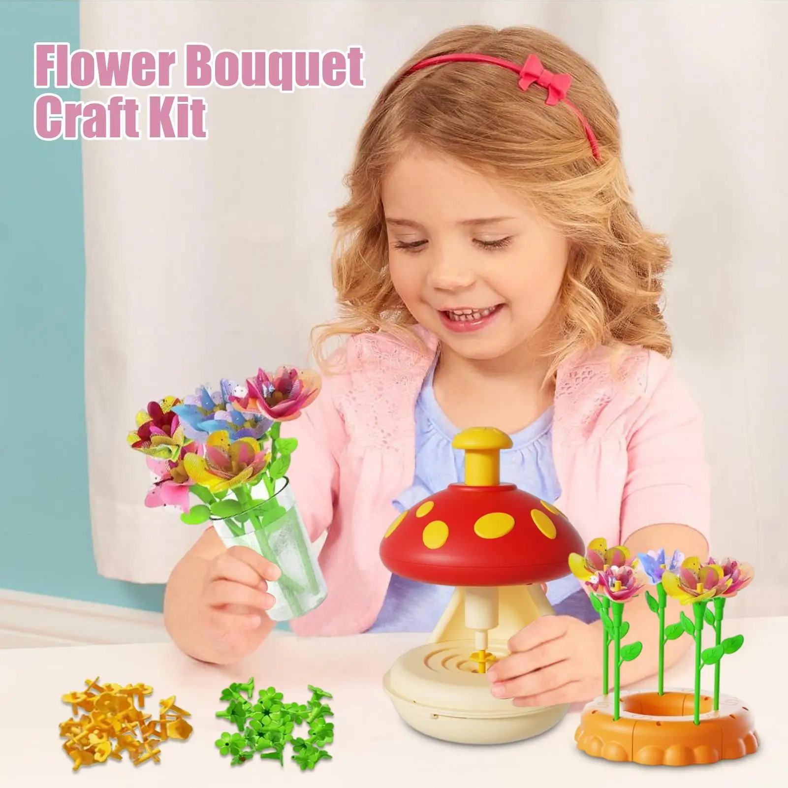 Flower Bouquet Craft Kits Educational Flower-Making Activity Toy Set For Toddler Educational Learning Arts Activity For 4-8