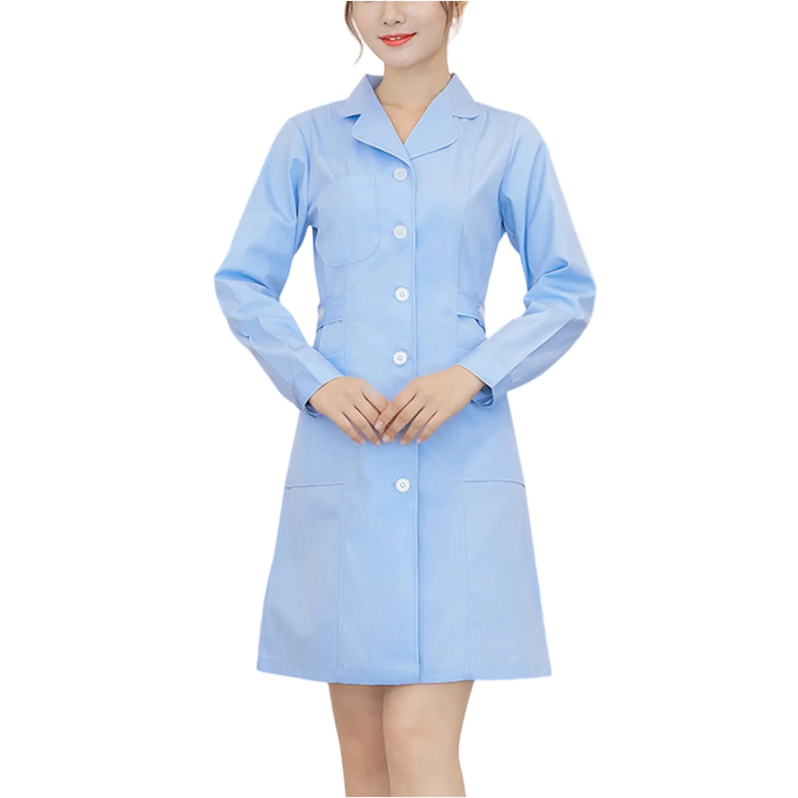 

Тонкая дышащая базовая больничная клиническая форма, скрабы, лабораторное пальто, аптека, платье медсестры и врача с длинными рукавами, удобная медицинская форма