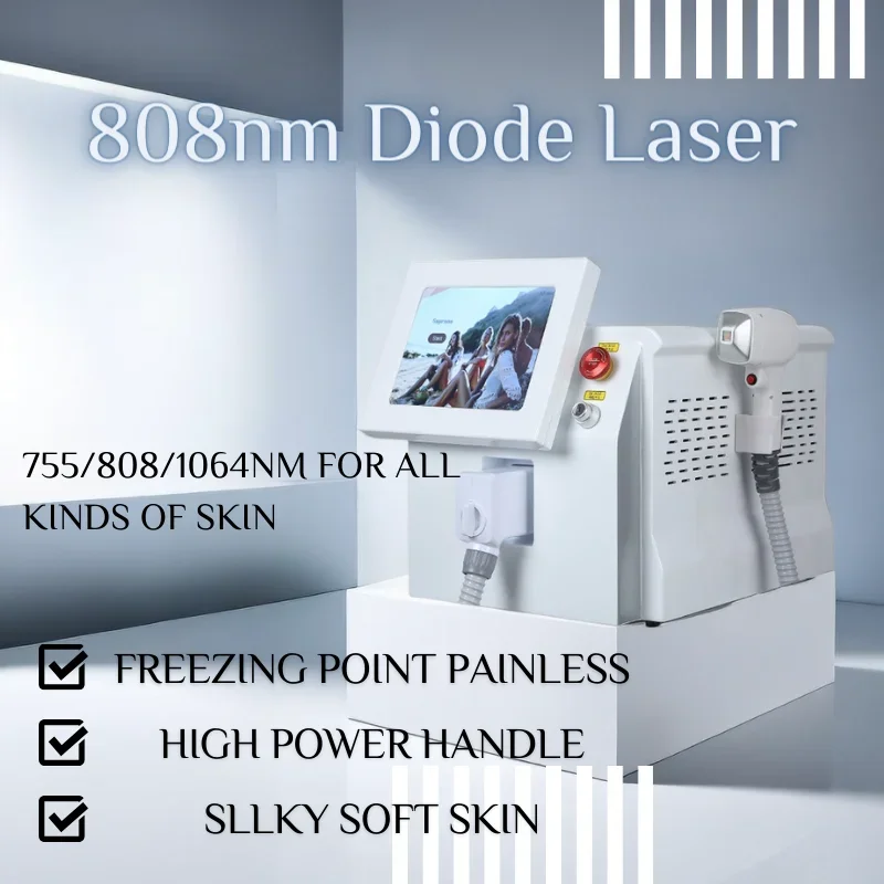 

2024 Laser Diode Permanent Hair Removal Equipment Professional Equipment Powerful Wavelength Two 2000W808nm