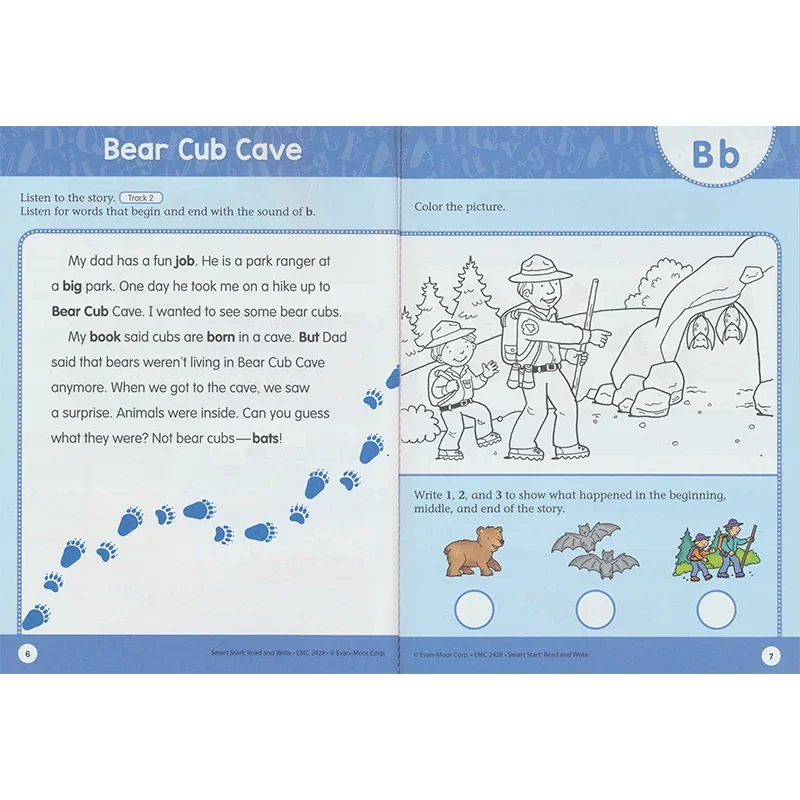 Evan-Moor Smart Start قراءة وكتابة المصنف، الصف K، العمر 4 5 6 7، الكتاب الإنجليزي 9781629389820 #3