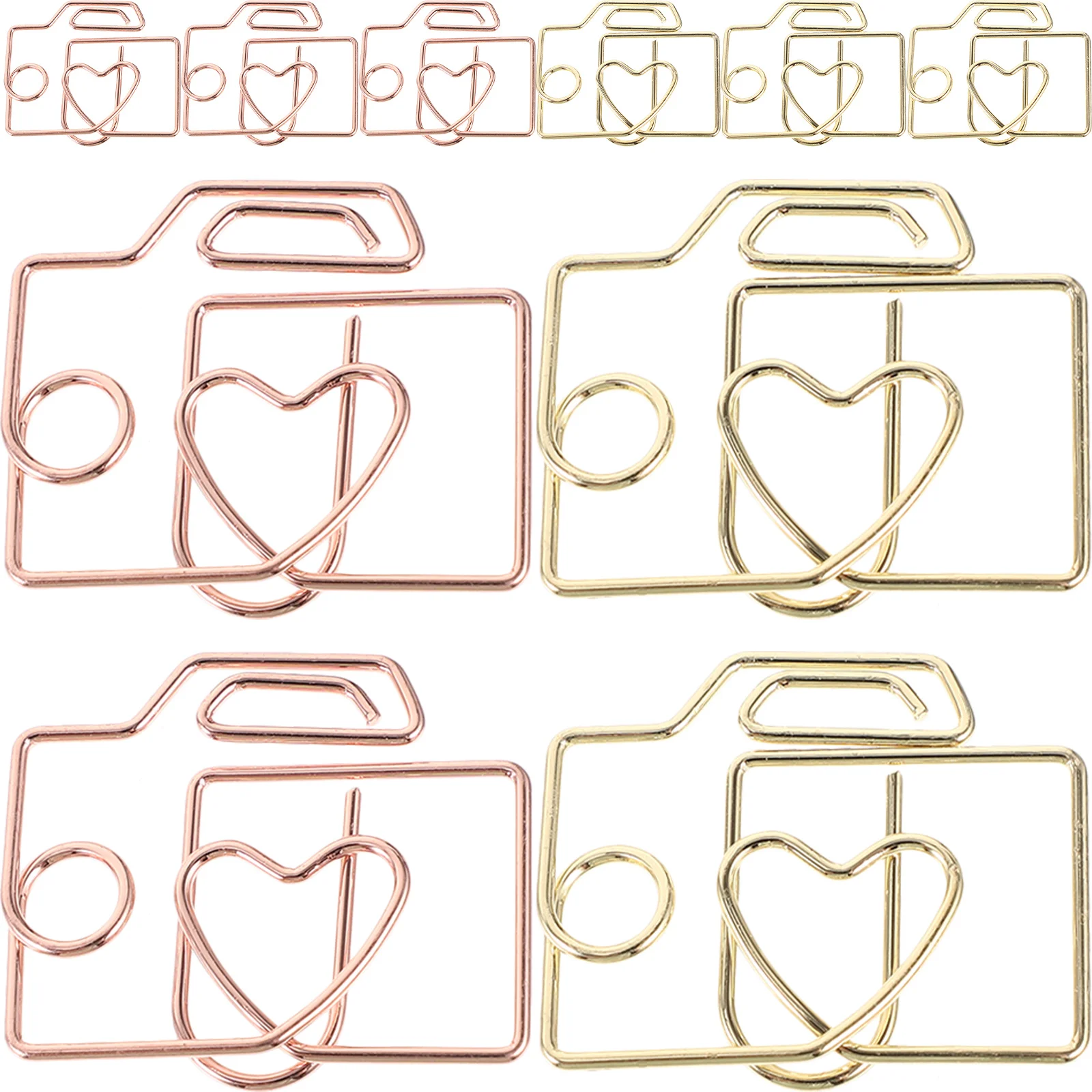 20Pcs Creative Paper Clips Mini Metal Craft Clips for Office School Home Use Multi-Function Document File Fixing Tool Small