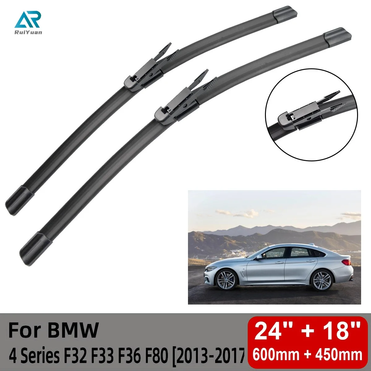 

Front Wiper Blades for BMW 4 Series F32 F33 F36 F80 2013-2017 Windshield Windscreen Window 24"+18" 2013 2014 2015 2016 2017