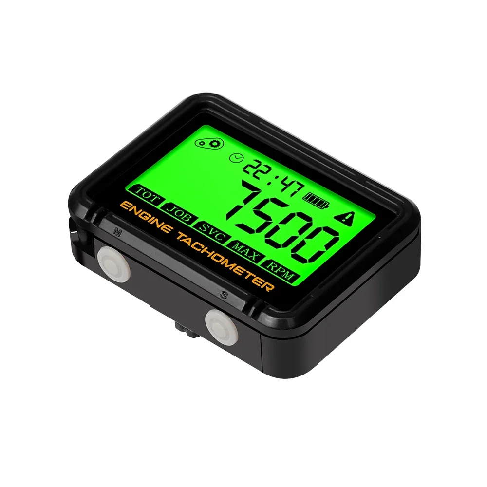 Induktions-Tachometer Motorrad Multifunktions-Drehzahlmesser Betriebsstundenzähler RPM SVC Uhr mit Krokodilklemme für Motorrad ATV Boot – Detail 8