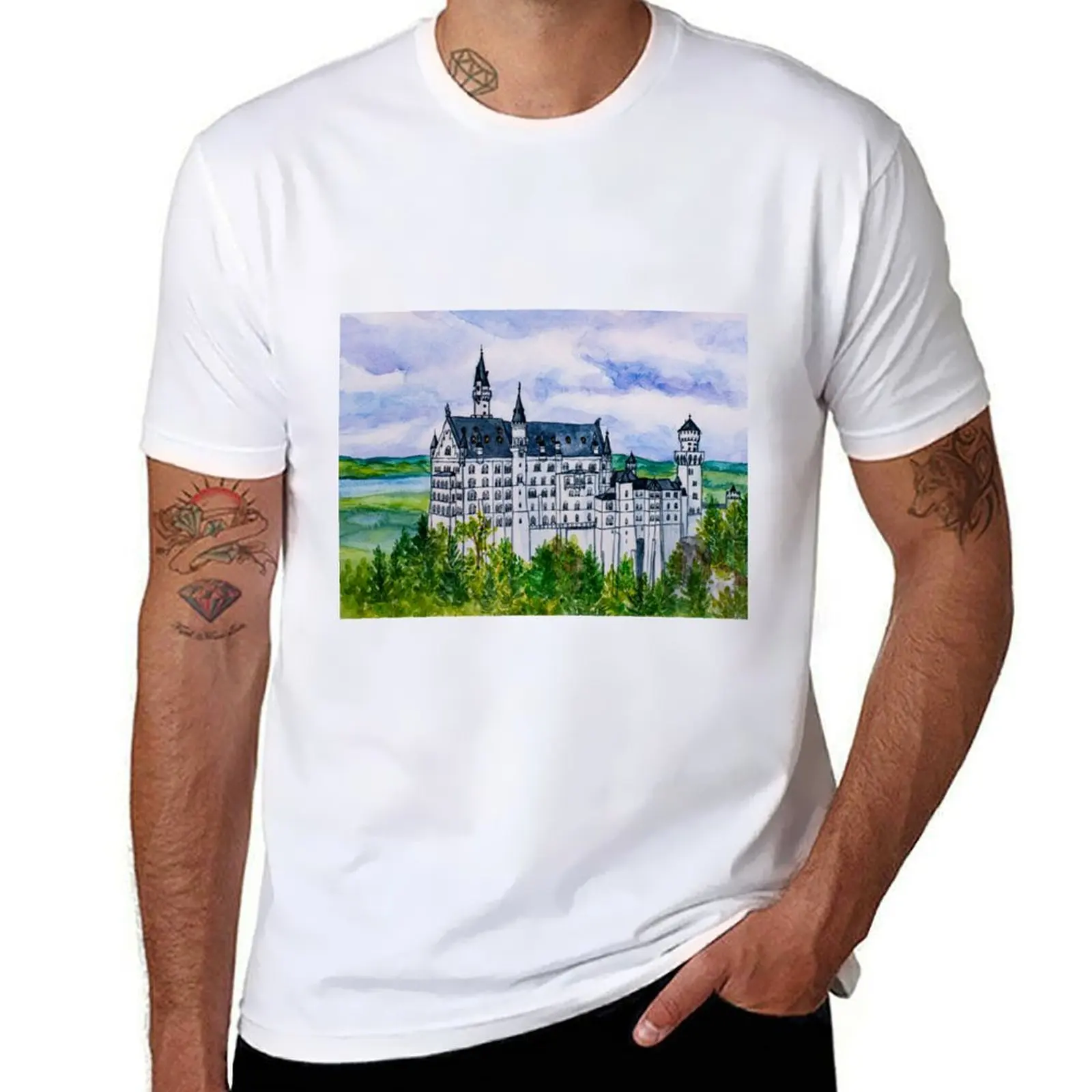 

Neuschwanstein Castle in Bavaria T-Shirt man t shirt heavy cotton funny t shirts man T-Shirt