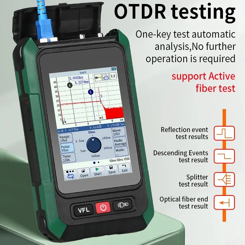 COMPTYCO AUA-18U/A MINi OTDR Active Fiber Live Test 1550nm 20dB 80KM Fiber Optic Reflectometer Touch Screen OLS OPM VFL