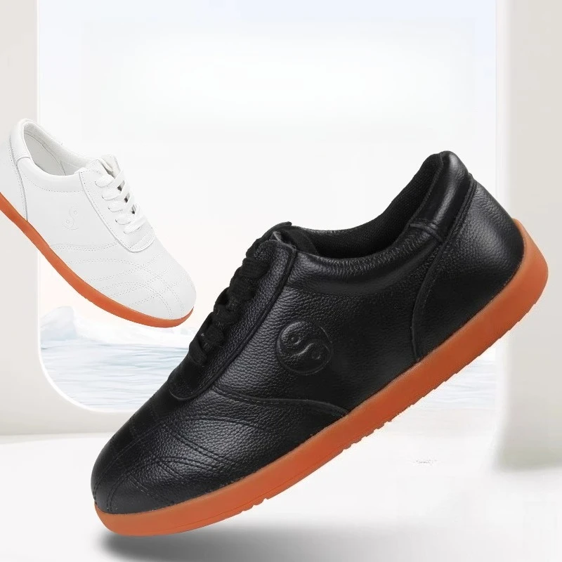 Tai Chi-Schuhe, Kampfsport, echtes Leder, Premium-Rindsleder, leicht, rutschfest, Wushu-Schuhe, bequeme Taiji-Übungsschuhe