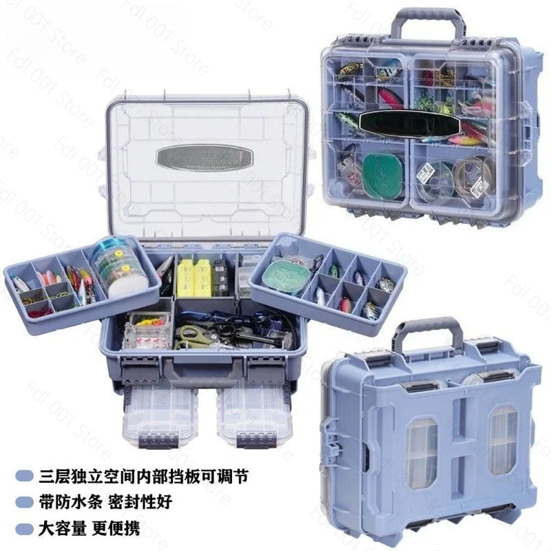 Fishing Tackle Box Large Capacity Portable Multi-functional Waterproof Bait Accessories Outdoor Camping Storage Box
