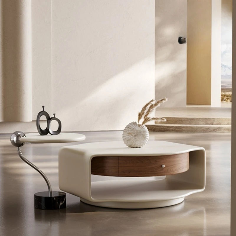 Modern minimalist style coffee table combination household living room round coffee table