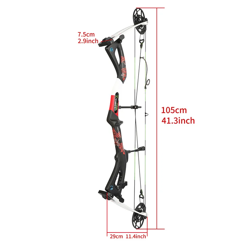 Archery Compound Bow 0-70lbs Adjustable Let-off 70% 75% 80% 41.3inch Arrow Speed 345fps for Hunting Shooting