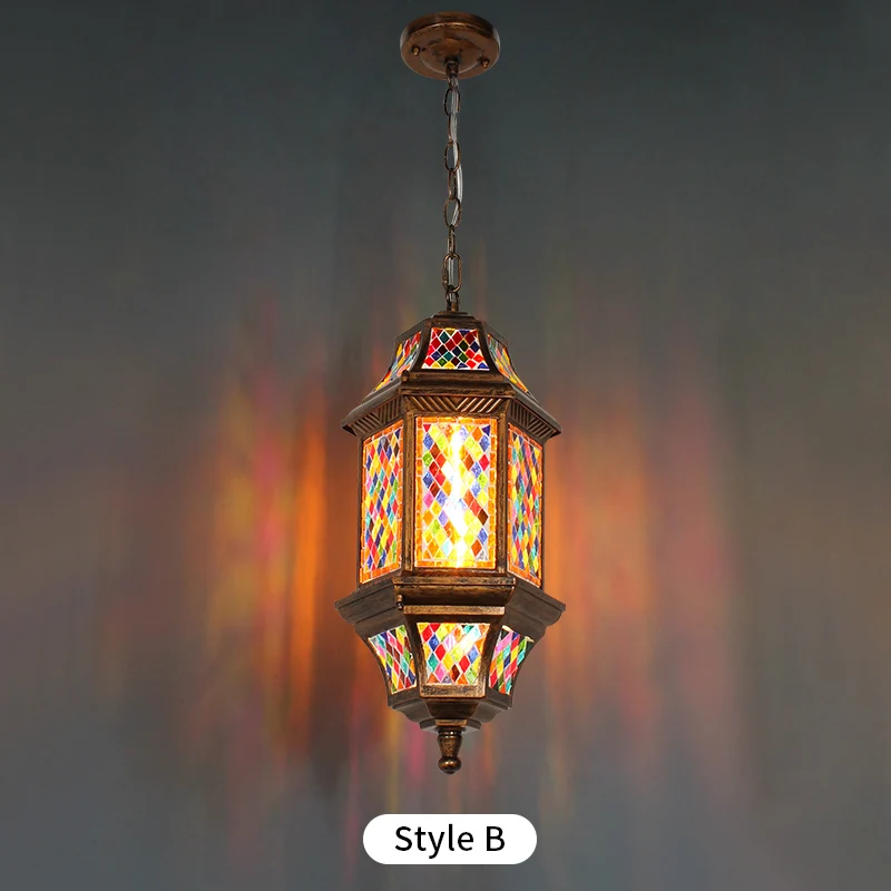 Outdoor Lighting Waterproof Pendant Lamp for Courtyard Garden Balcony Porch Terrace Decorative Hanging Light