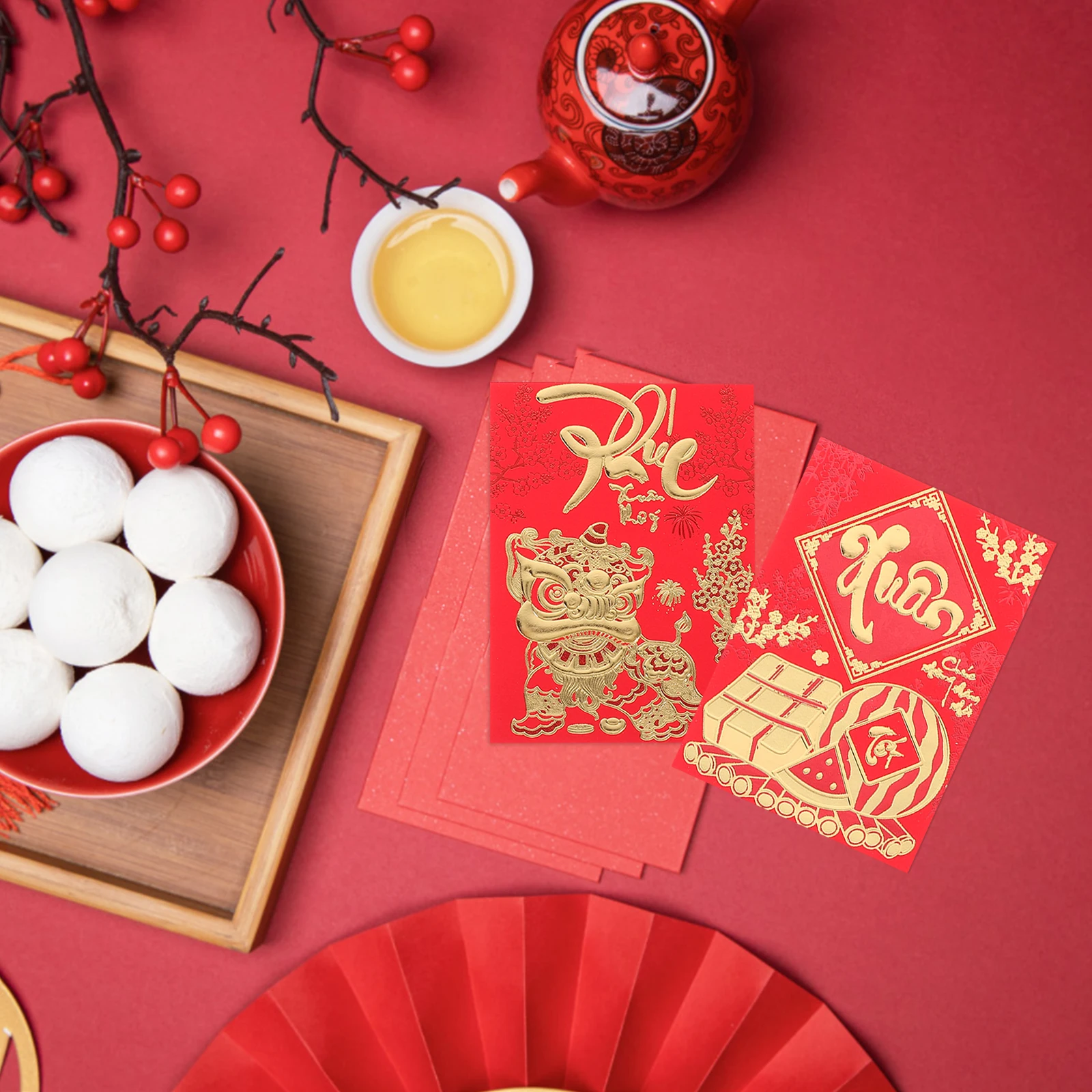 

36pcs New Year Red Envelopes Vietnamese Lunar Traditional Party Supply Spring Festival Money Packets Lucky Hongbao Birthday