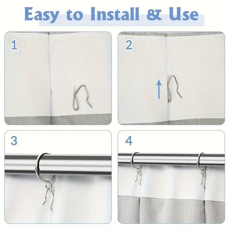 44 pcs 2.4cm Metal Pleat Hooks with S-Curve Shape Design, ideal for Home Window Drapery and Curtain Pleat Fixing