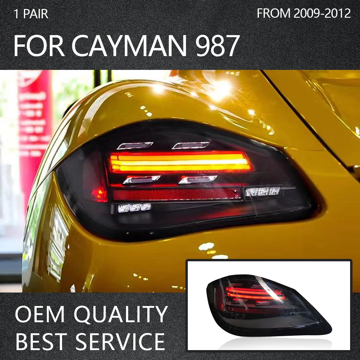 Car Tail Lamp for Porsche Cayman 987.2 2009-2012 LED Tail Light DRL Brake Reverse Auto Accessories