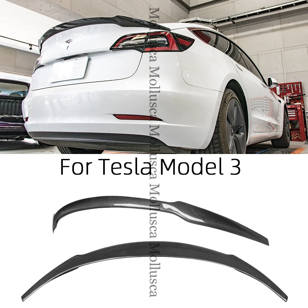 

For Tesla Model 3 RZ Style Carbon fiber Rear Spoiler Trunk wing 2017-2023 FRP honeycomb Forged